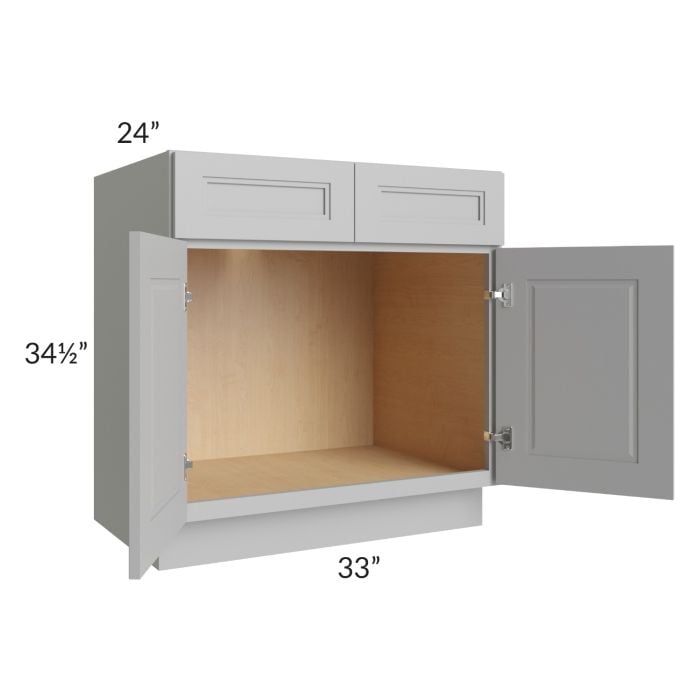 RTA Charlotte Grey 33" Sink Base Cabinet with 2 Decorative End Panels