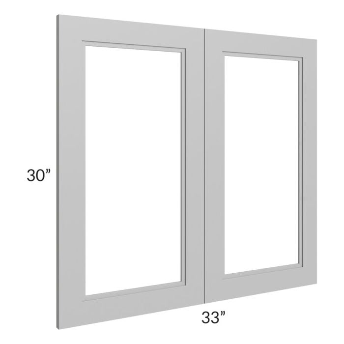 RTA Charlotte Grey 33" x 30" Glass Doors Only