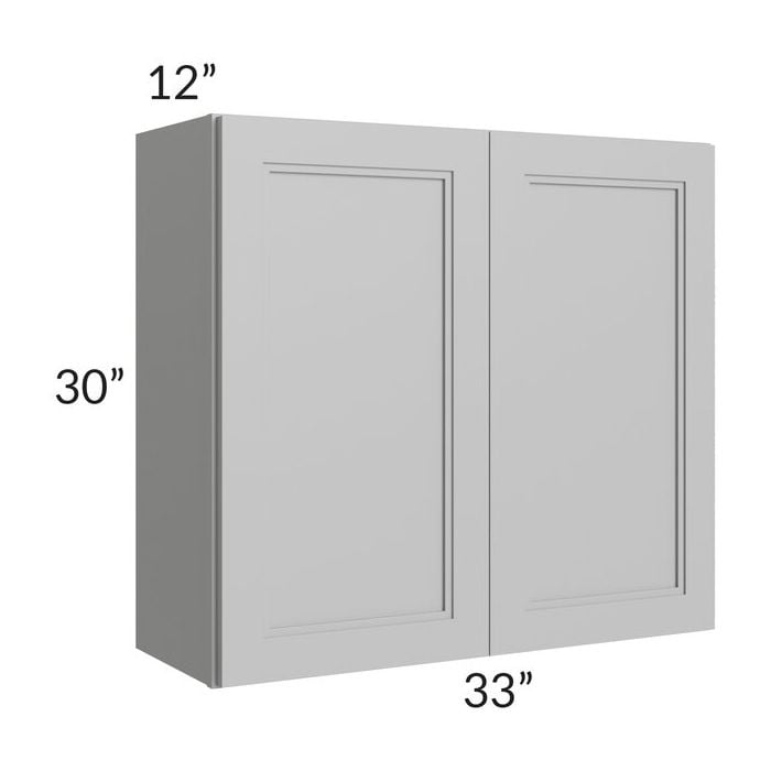 RTA Charlotte Grey 33" x 30" Wall Cabinet with 1 Decorative End Panel