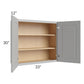 RTA Charlotte Grey 33" x 30" Wall Cabinet with 1 Decorative End Panel