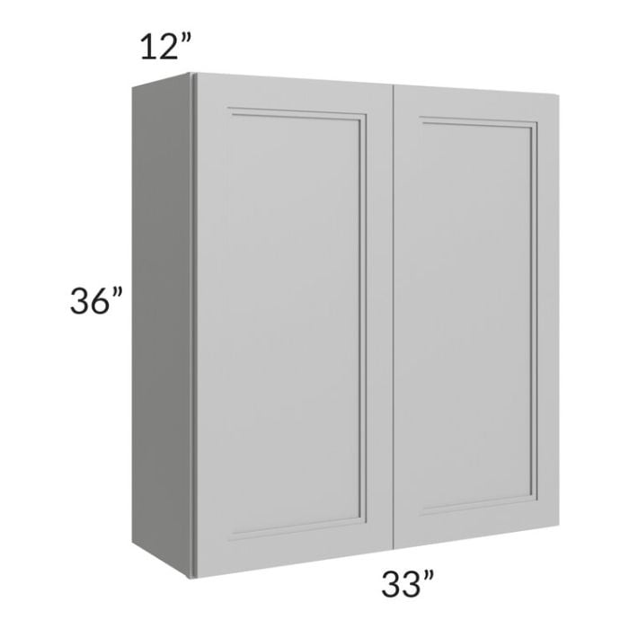 RTA Charlotte Grey 33" x 36" Wall Cabinet with Glass Door