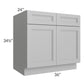 RTA Charlotte Grey 36" Base Cabinet with 1 Roll Out Tray