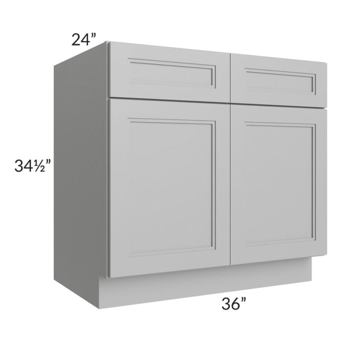RTA Charlotte Grey 36" Base Cabinet with 2 Decorative End Panels and 1 Roll Out Tray