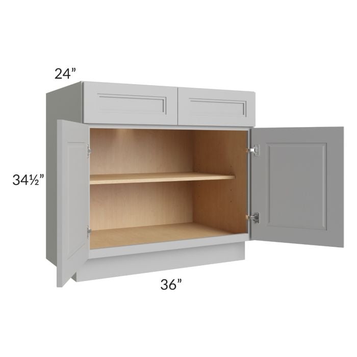RTA Charlotte Grey 36" Base Cabinet with 2 Roll Out Trays