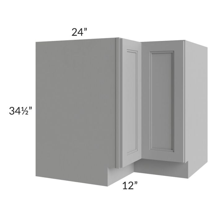 RTA Charlotte Grey 36" Corner Base Cabinet (Trays sold separately for a Lazy Susan application) with 2 Decorative End Panels
