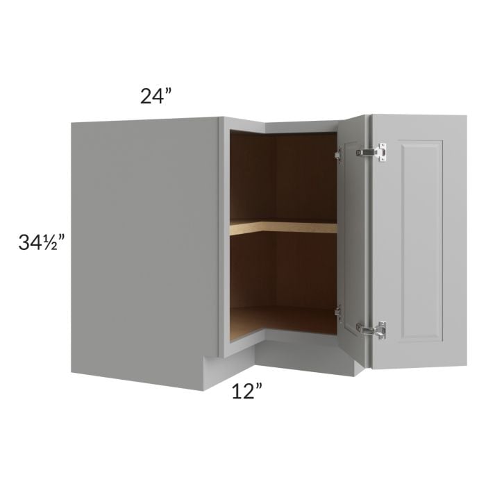 RTA Charlotte Grey 36" Corner Base Cabinet (Trays sold separately for a Lazy Susan application) with 2 Decorative End Panels