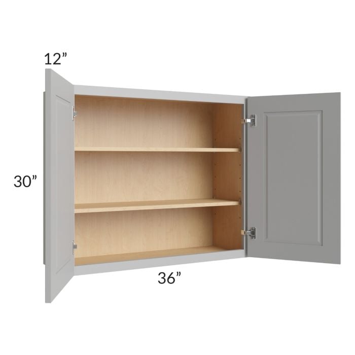 RTA Charlotte Grey 36" x 30" Wall Cabinet with 2 Decorative End Panels