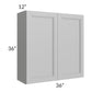 RTA Charlotte Grey 36" x 36" Wall Cabinet with 2 Decorative End Panels