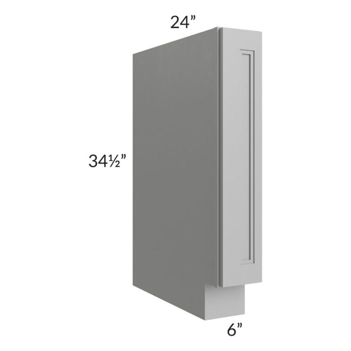 RTA Charlotte Grey 6" Spice Base Cabinet with 2 Decorative End Panels