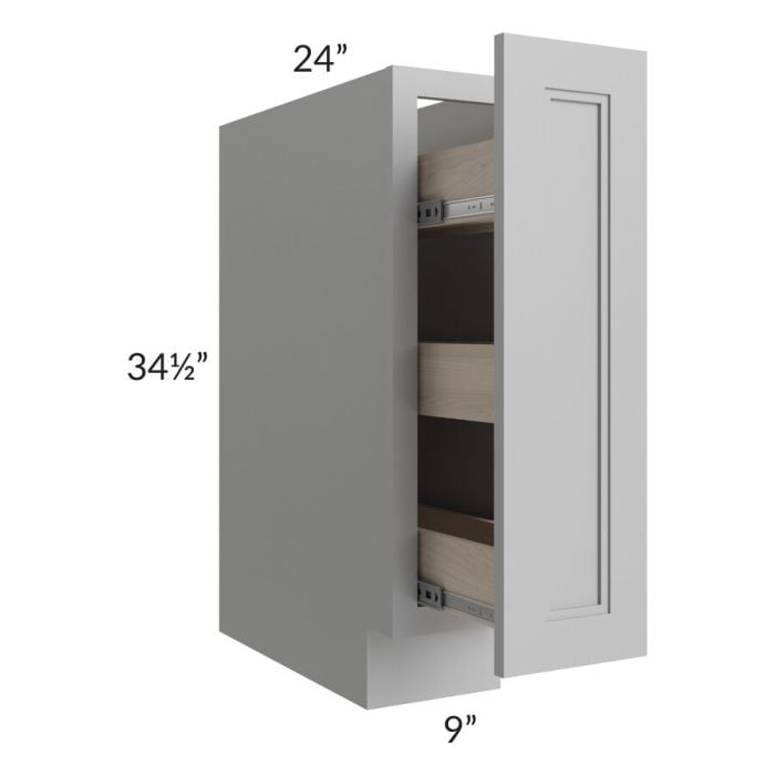 RTA Charlotte Grey 9" Spice Base Cabinet with 2 Decorative End Panels