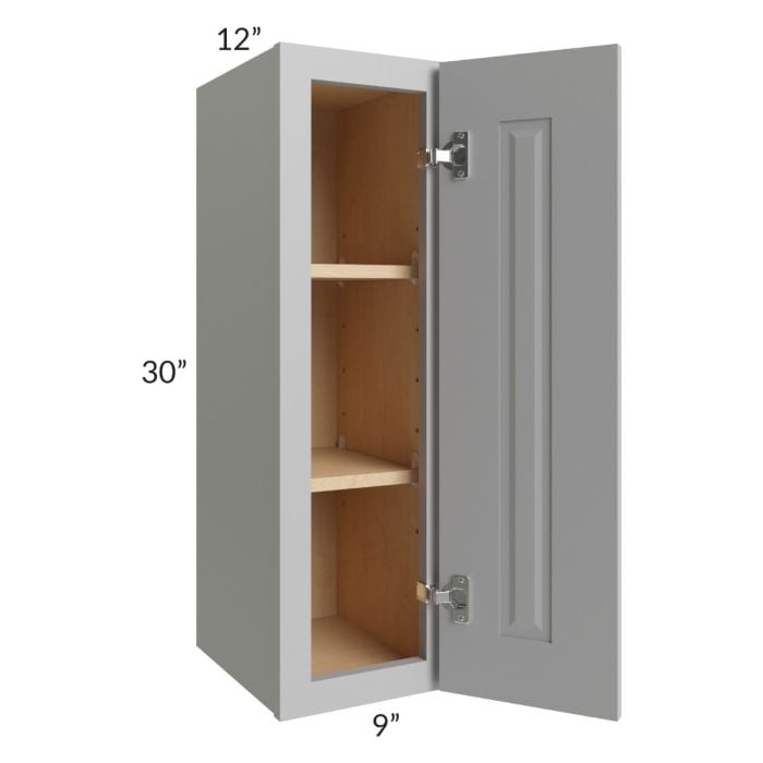 RTA Charlotte Grey 9" x 30" Wall Cabinet with 1 Decorative End Panel