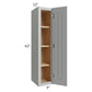 RTA Charlotte Grey 9" x 42" Wall Cabinet with 2 Decorative End Panels