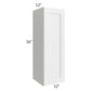 RTA Charlotte White 12" x 36" Wall Cabinet with 1 Decorative End Panel