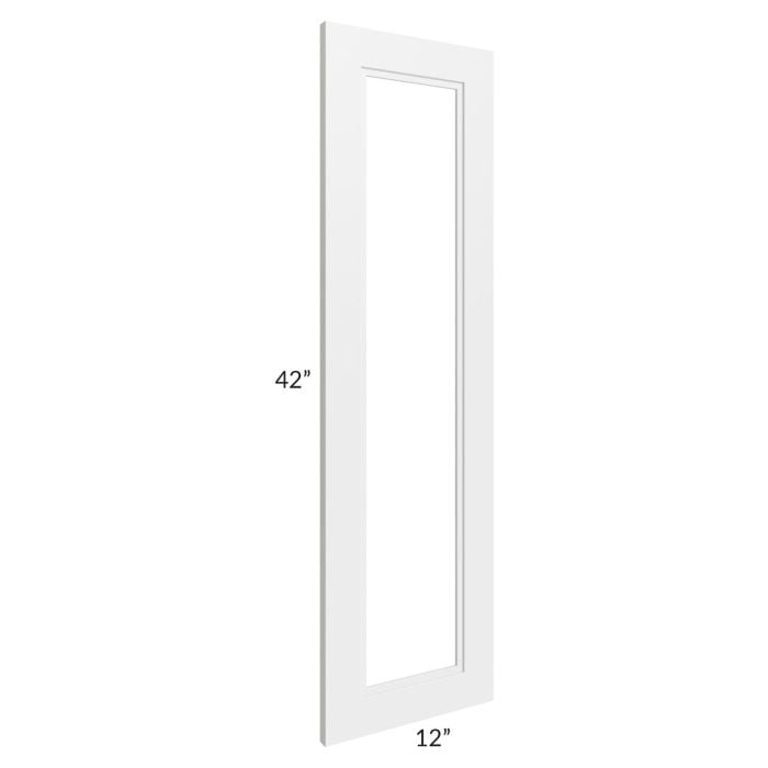 RTA Charlotte White 12" x 42" Glass Door Only