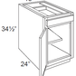 RTA Charlotte White 15" Base Cabinet with 2 Roll Out Trays