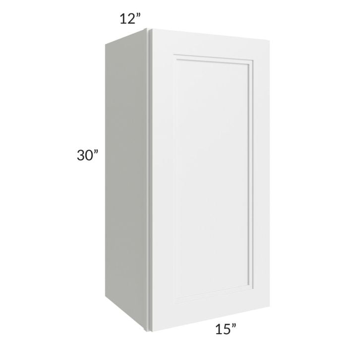 RTA Charlotte White 15" x 30" Wall Cabinet with 2 Decorative End Panels and Glass Door