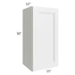 RTA Charlotte White 15" x 30" Wall Cabinet with Glass Door