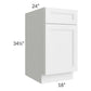 RTA Charlotte White 18" Base Cabinet with 2 Roll Out Trays