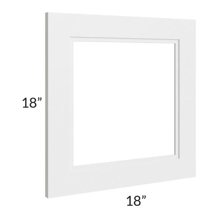 RTA Charlotte White 18" x 18" Glass Door Only