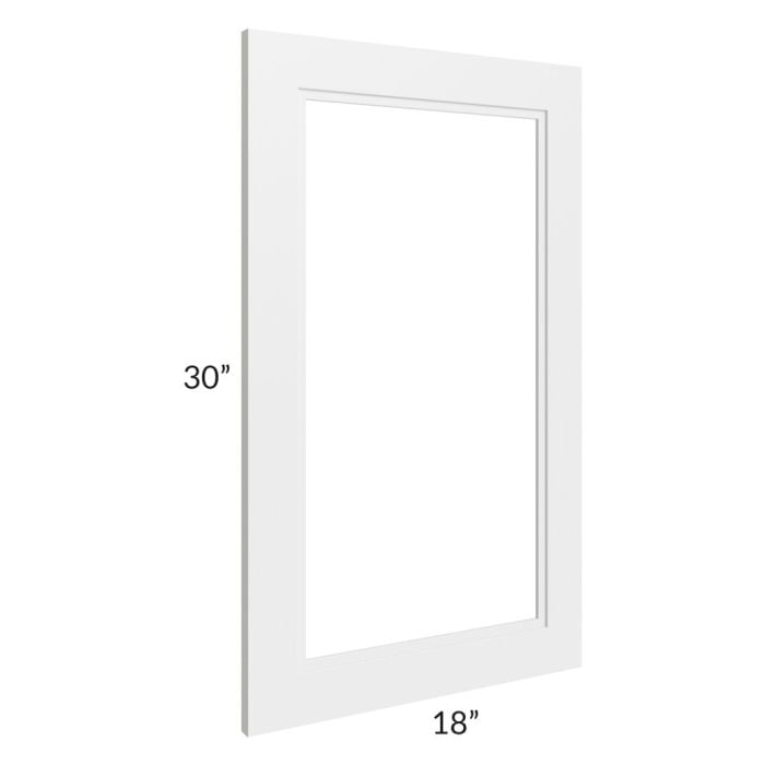 RTA Charlotte White 18" x 30" Glass Door Only