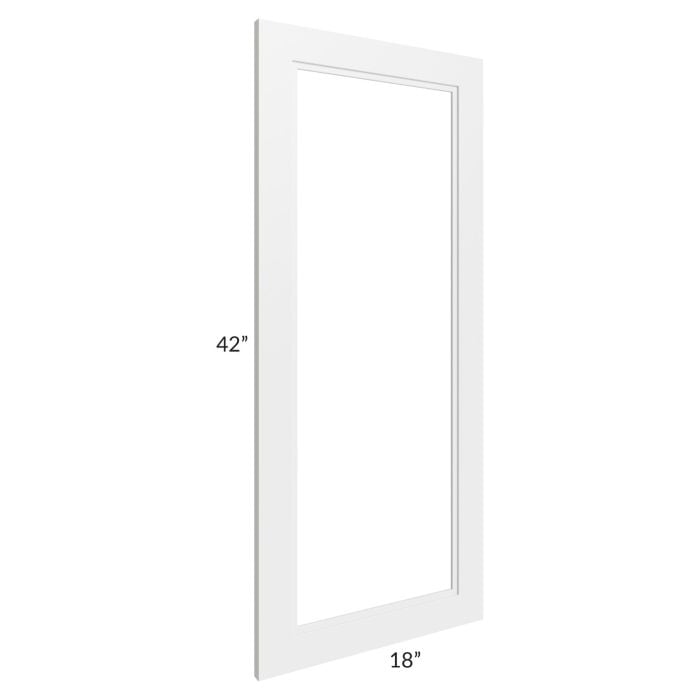 RTA Charlotte White 18" x 42" Glass Door Only