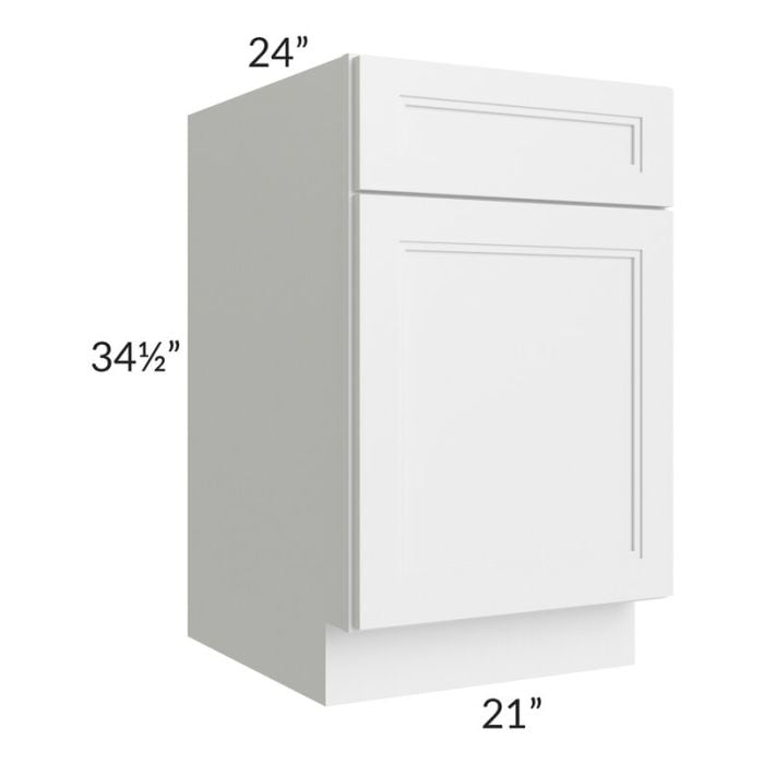 RTA Charlotte White 21" Base Cabinet with 1 Roll Out Tray