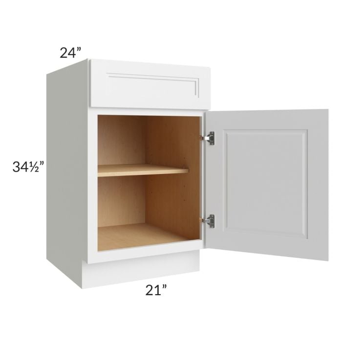 RTA Charlotte White 21" Base Cabinet with 1 Roll Out Tray