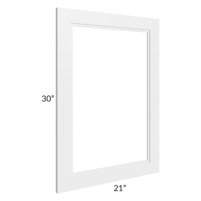 RTA Charlotte White 21" x 30" Glass Door Only