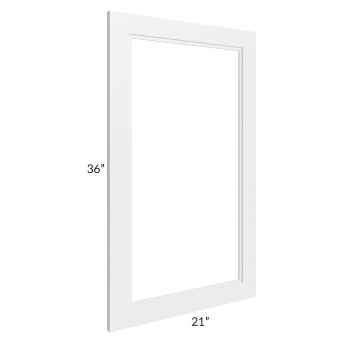 RTA Charlotte White 21" x 36" Glass Door Only