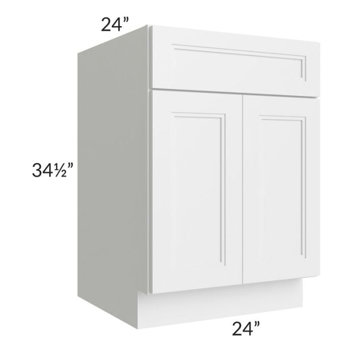 RTA Charlotte White 24" Base Cabinet with 1 Decorative End Panel