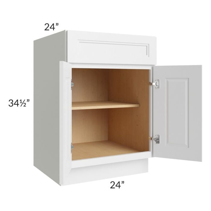 RTA Charlotte White 24" Base Cabinet with 1 Decorative End Panel