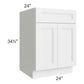 RTA Charlotte White 24" Sink Base Cabinet