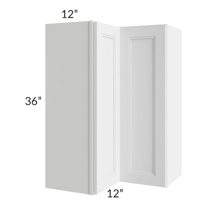 RTA Charlotte White 24" x 36" Easy Reach Corner Wall Cabinet with 1 Decorative End Panel