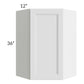 RTA Charlotte White 24" x 36" Wall Diagonal Corner Cabinet