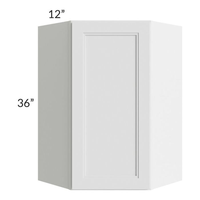 RTA Charlotte White 24" x 36" Wall Diagonal Corner Cabinet with 1 Decorative End Panel