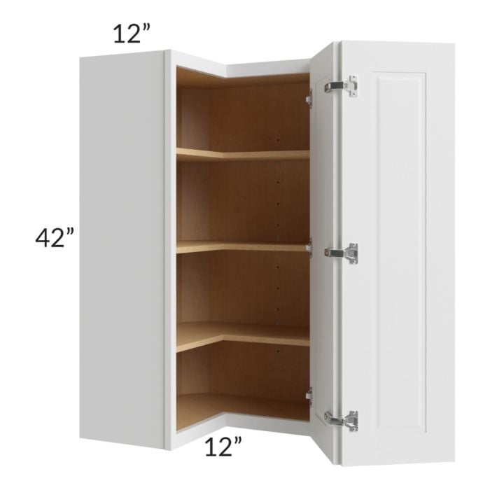 RTA Charlotte White 24" x 42" Easy Reach Corner Wall Cabinet