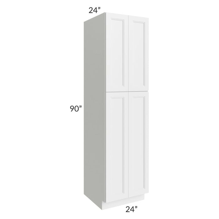 RTA Charlotte White 24" x 90" Wall Pantry with 2 Sides Decorative End Panels