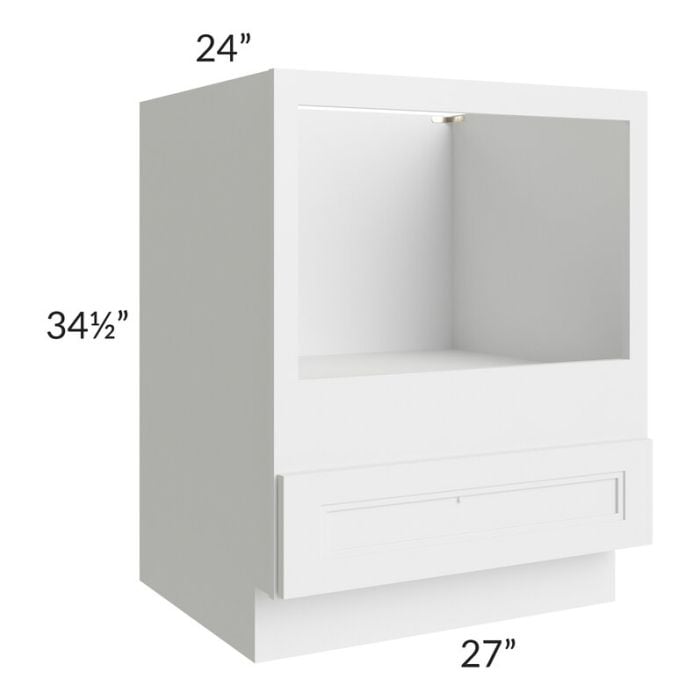 RTA Charlotte White 27" Microwave Base Cabinet with 2 Decorative End Panels