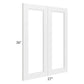 RTA Charlotte White 27" x 36" Glass Doors Only
