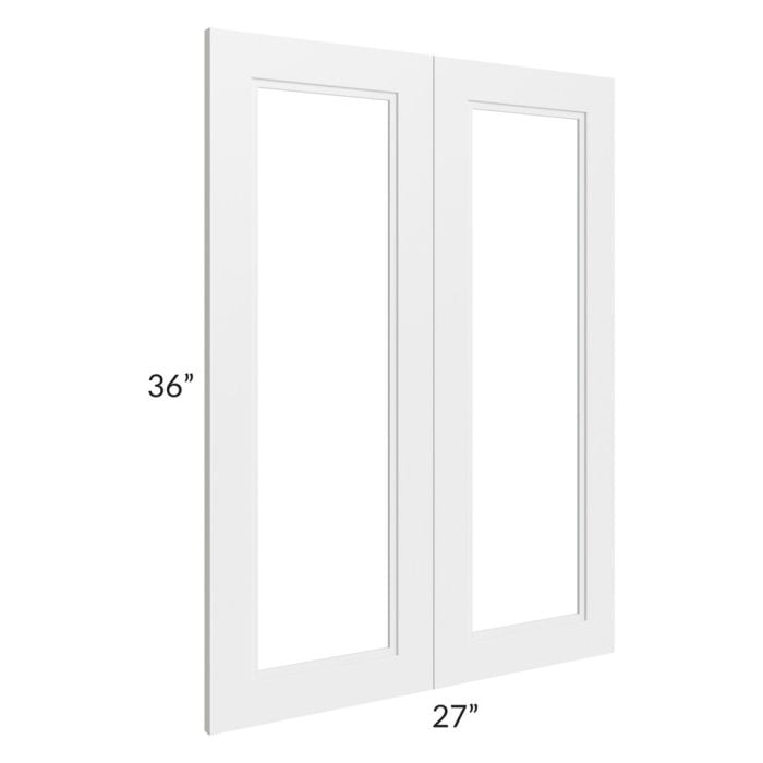 RTA Charlotte White 27" x 36" Glass Doors Only