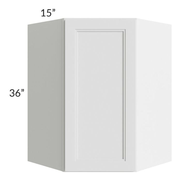 RTA Charlotte White 27" x 36" Wall Diagonal Corner Cabinet