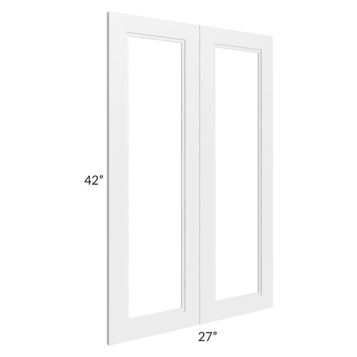 RTA Charlotte White 27" x 42" Glass Doors Only