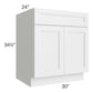 RTA Charlotte White 30" Base Cabinet with 2 Roll Out Trays