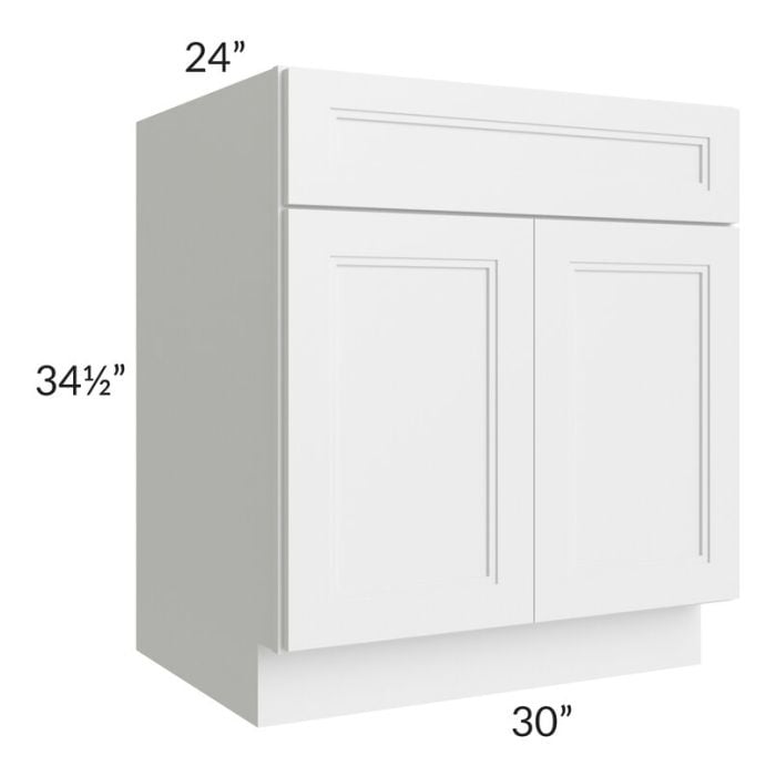 RTA Charlotte White 30" Sink Base Cabinet with 1 Decorative End Panel