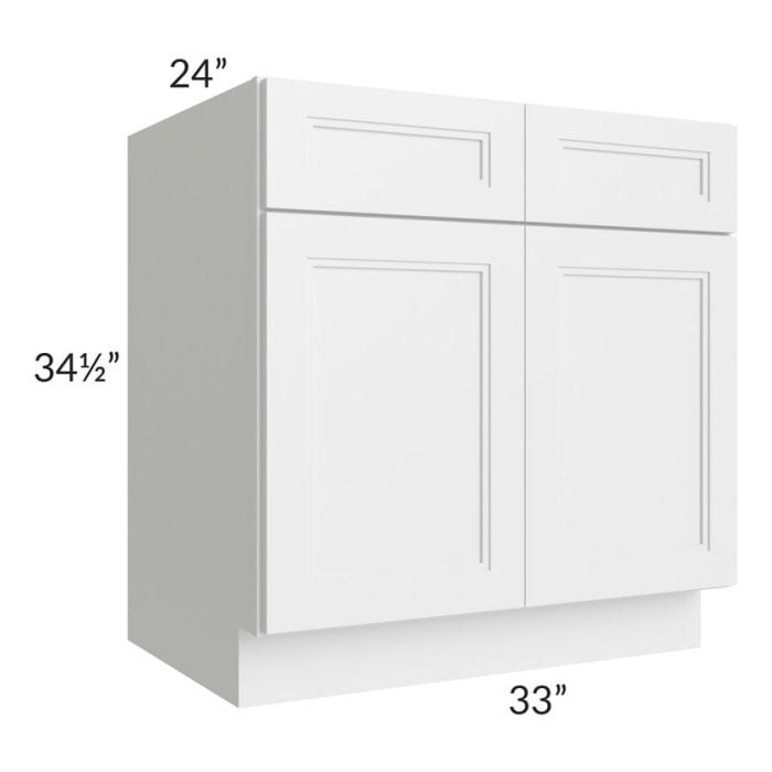 RTA Charlotte White 33" Base Cabinet with 2 Decorative End Panels