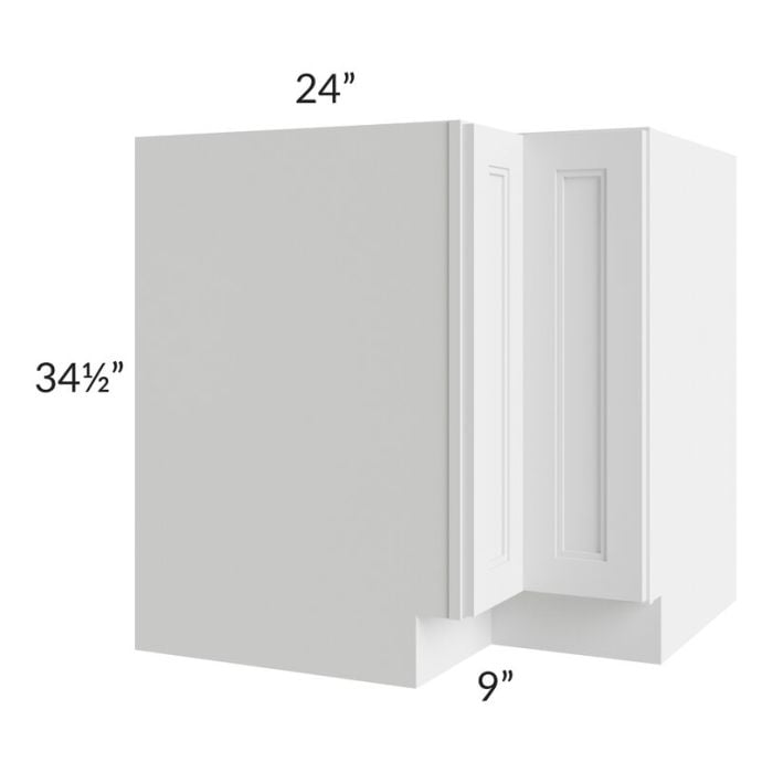 RTA Charlotte White 33" Corner Base Cabinet (Trays sold separately for a Lazy Susan application) with 1 Decorative End Panel and Lazy Susan Trays