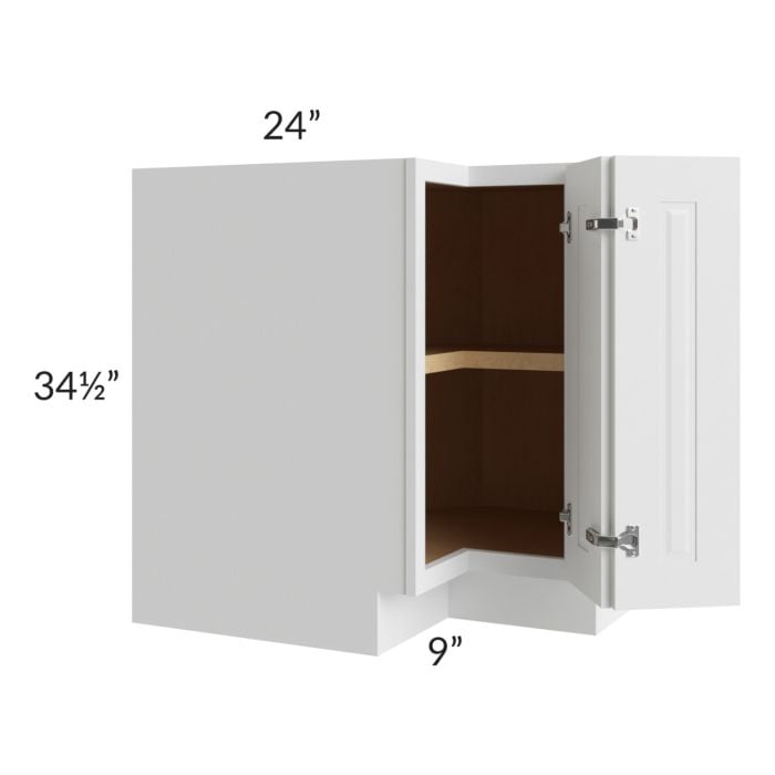 RTA Charlotte White 33" Corner Base Cabinet (Trays sold separately for a Lazy Susan application) with 1 Decorative End Panel and Lazy Susan Trays