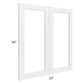 RTA Charlotte White 33" x 36" Glass Doors Only