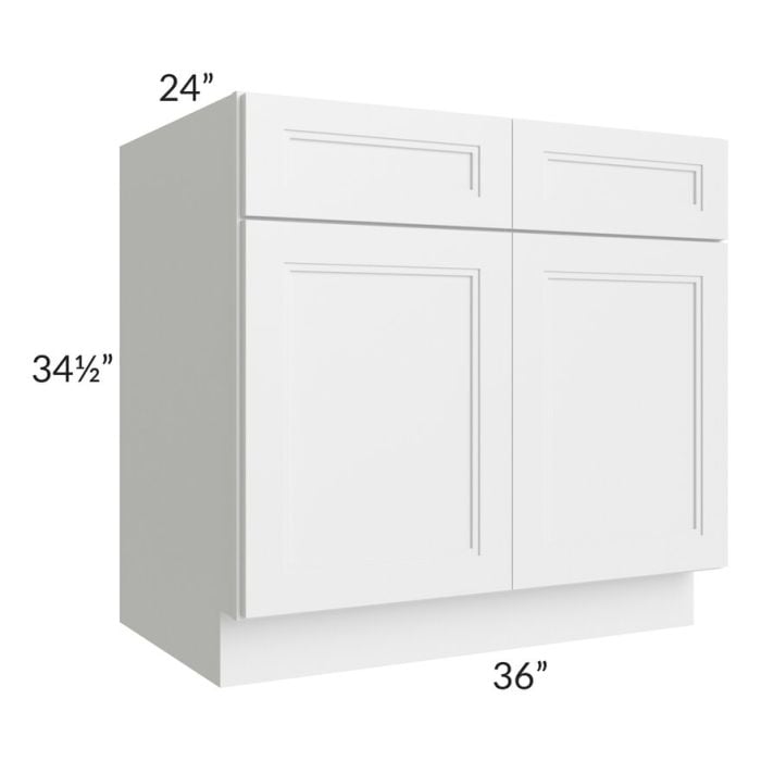RTA Charlotte White 36" Base Cabinet with 1 Decorative End Panel