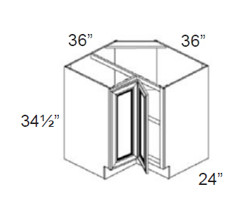 RTA Charlotte White 36" Corner Base Cabinet (Trays sold separately for a Lazy Susan application)